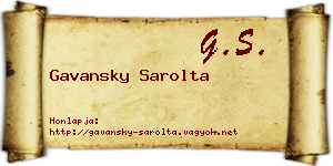 Gavansky Sarolta névjegykártya
