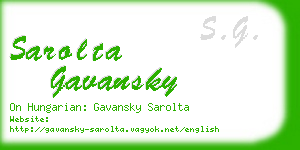 sarolta gavansky business card